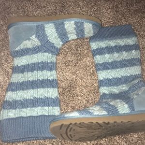 🔷UGG BLUE STRIPED AUTHENTIC KNIT BOOTS🔷